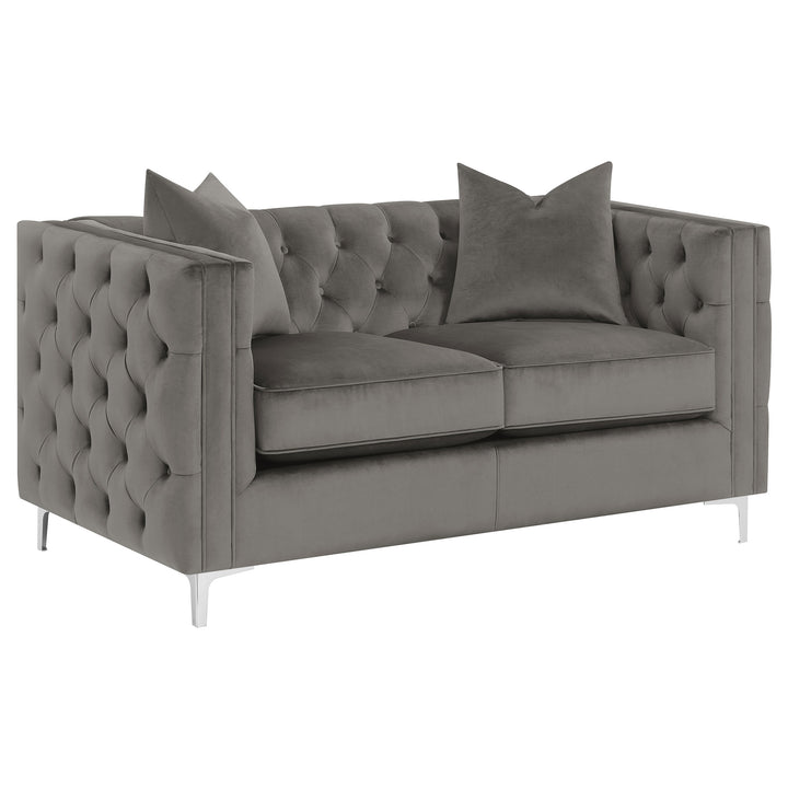 Phoebe 2-piece Tufted Tuxedo Arms Living Room Set Urban Bronze