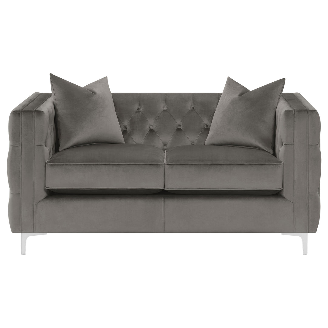 Phoebe 2-piece Tufted Tuxedo Arms Living Room Set Urban Bronze