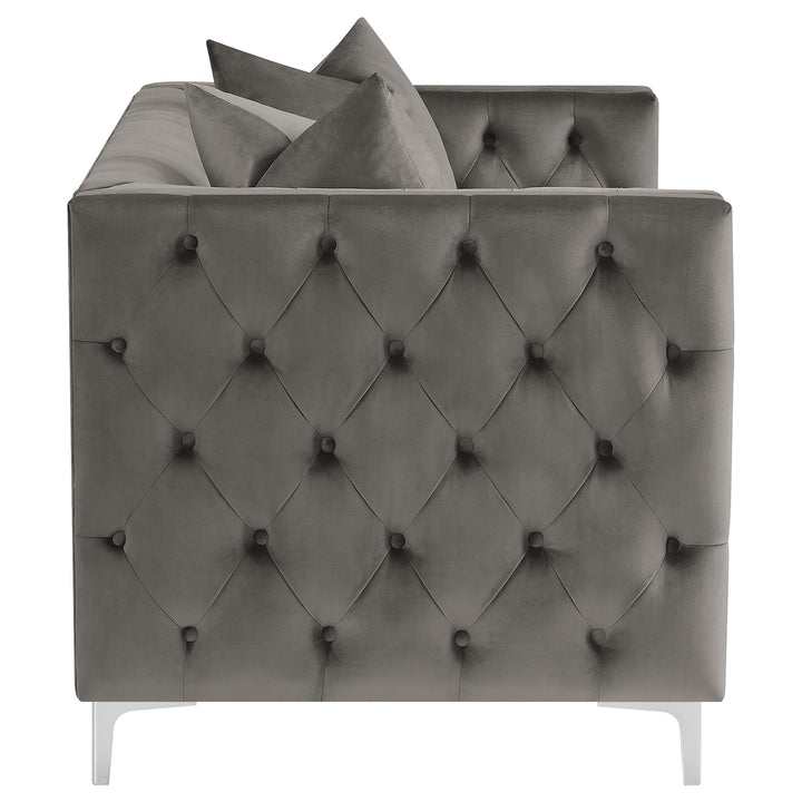 Phoebe 2-piece Tufted Tuxedo Arms Living Room Set Urban Bronze