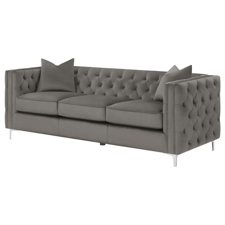 Phoebe Tufted Tuxedo Arms Sofa Urban Bronze