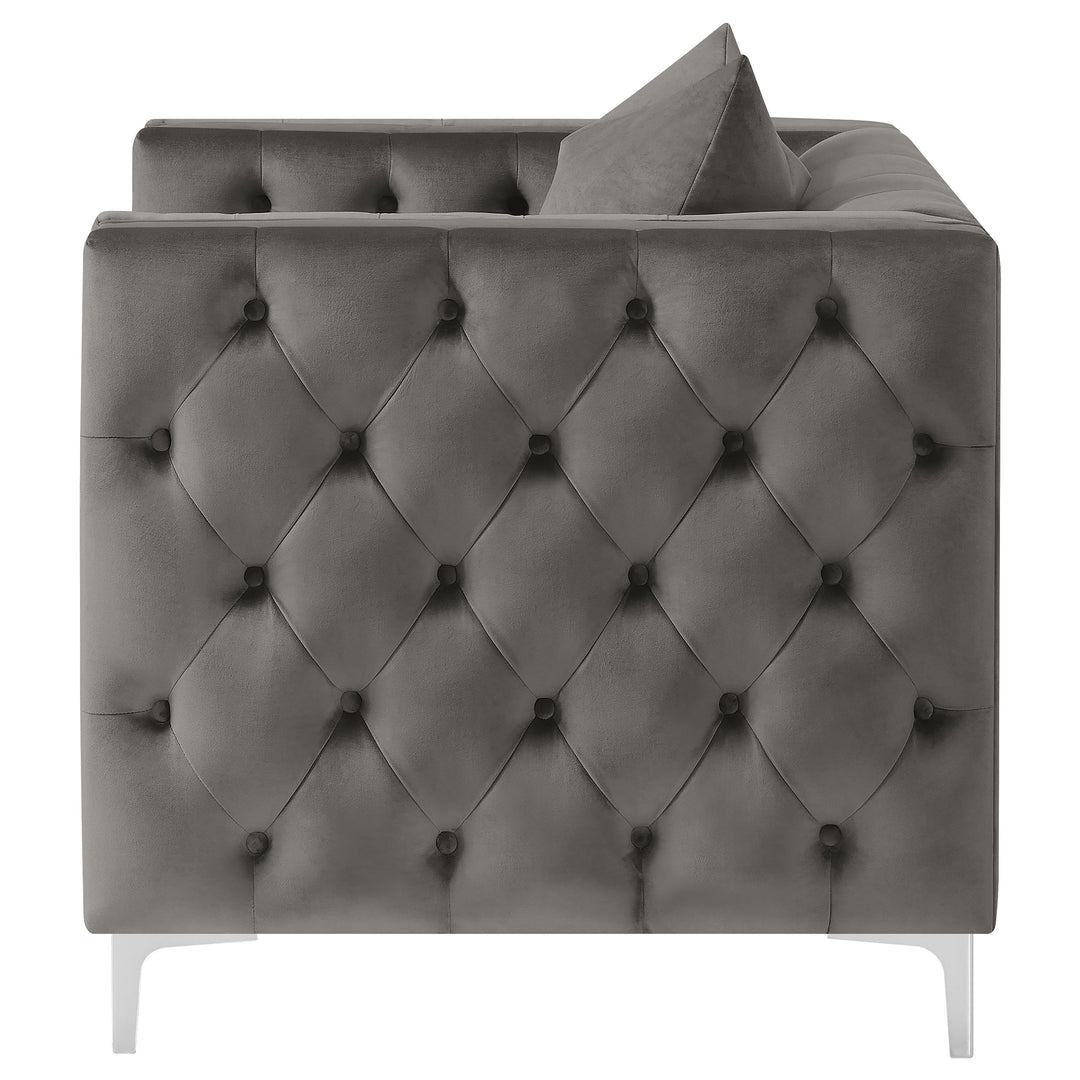 Phoebe Tufted Tuxedo Arms Chair Urban Bronze