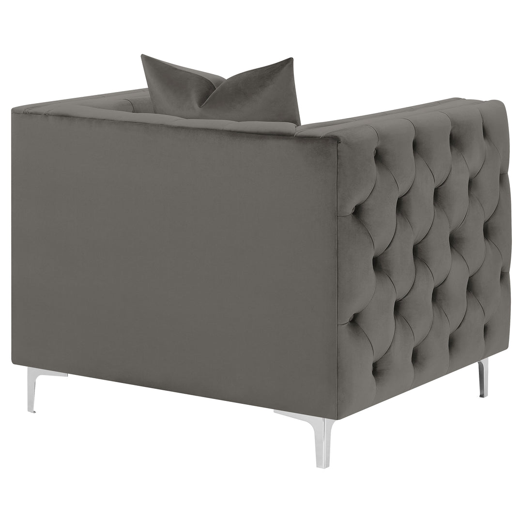 Phoebe Tufted Tuxedo Arms Chair Urban Bronze