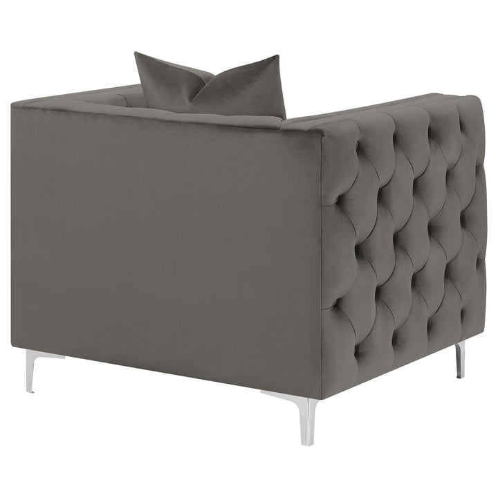 Phoebe Tufted Tuxedo Arms Chair Urban Bronze