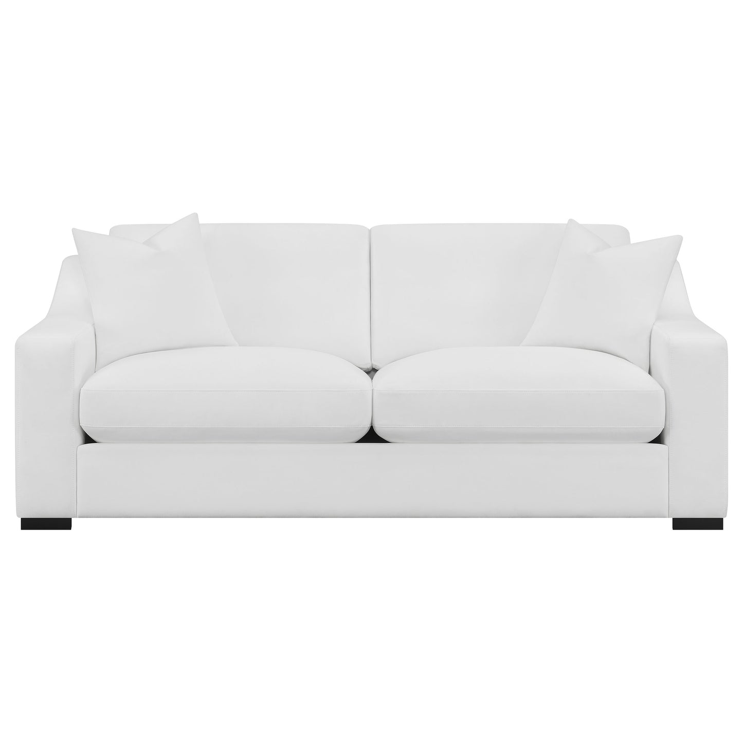 Ashlyn 2-piece Upholstered Sloped Arms Living Room Set White