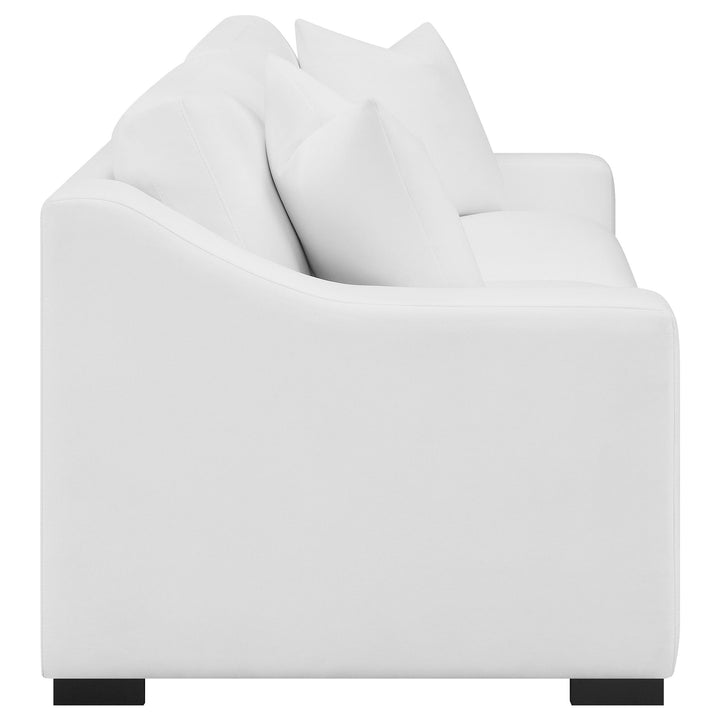 Ashlyn 2-piece Upholstered Sloped Arms Living Room Set White