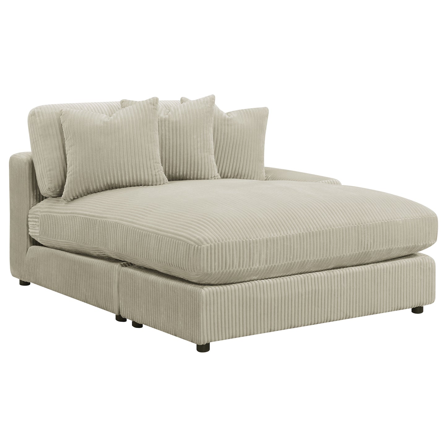 Blaine Upholstered Reversible Sectional Sofa Set with Amrless Chair Sand