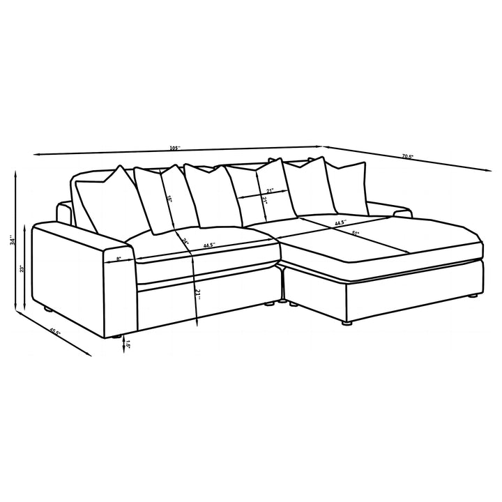 Blaine Upholstered Reversible Sectional Sofa Sand