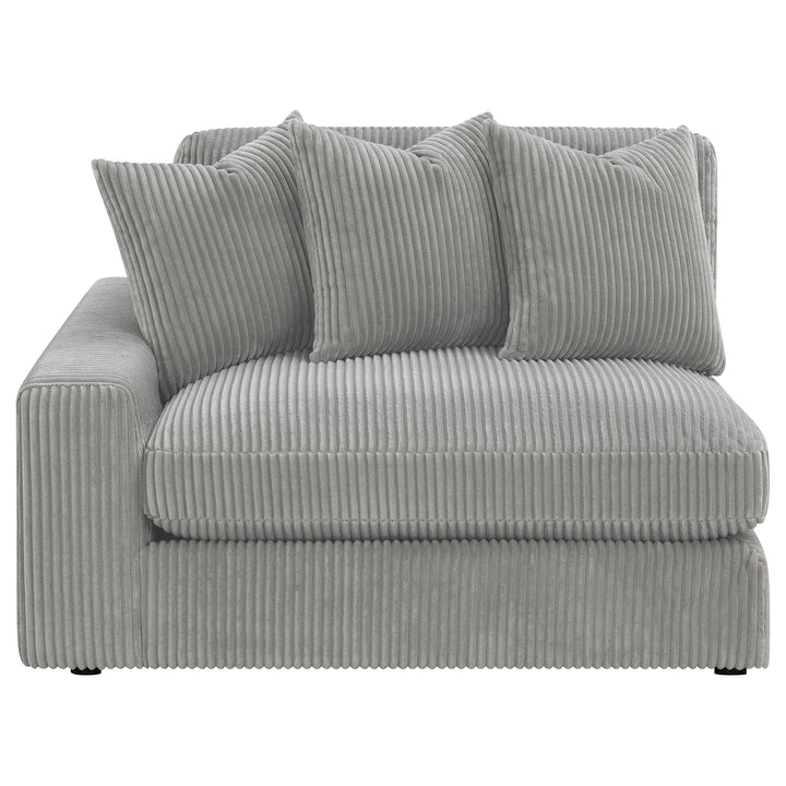 Blaine Upholstered Reversible Sectional Sofa Set with Amrless Chair Fog