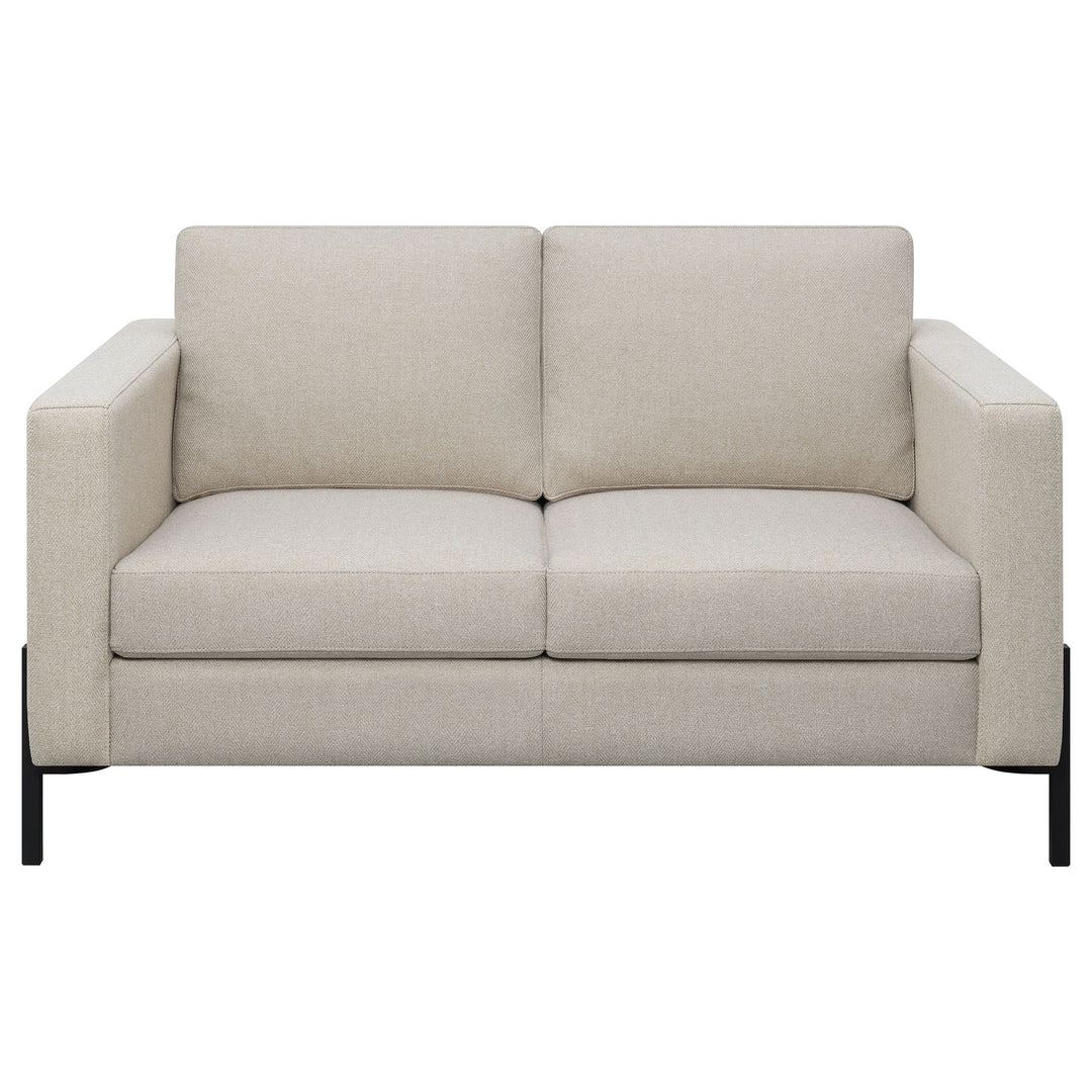 Tilly 2-piece Upholstered Track Arms Sofa Set Oatmeal