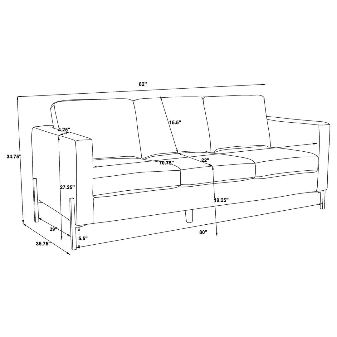 Tilly 2-piece Upholstered Track Arms Sofa Set Oatmeal