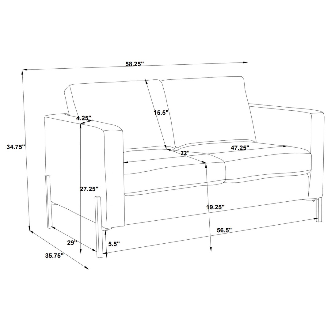 Tilly 2-piece Upholstered Track Arms Sofa Set Oatmeal