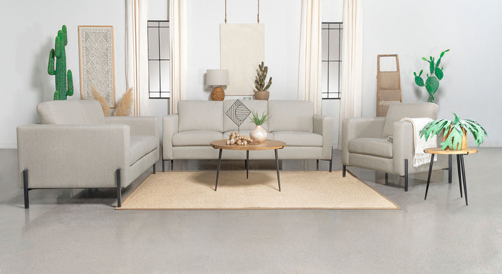 Tilly 3-piece Upholstered Track Arms Sofa Set Oatmeal