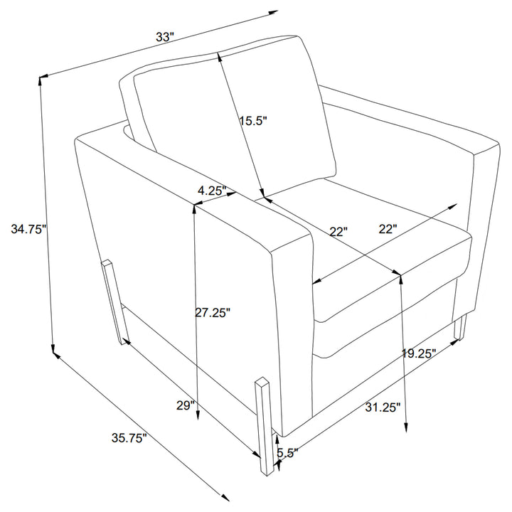 Tilly 3-piece Upholstered Track Arms Sofa Set Oatmeal