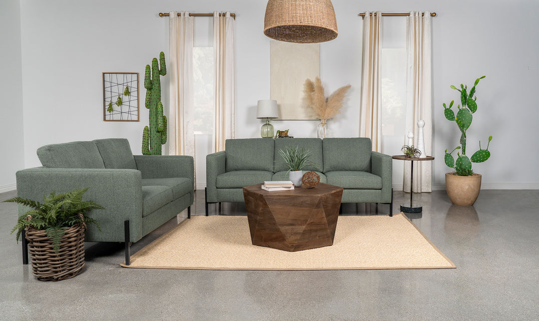 Tilly 2-piece Upholstered Track Arms Sofa Set Sage