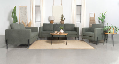 Tilly 3-piece Upholstered Track Arms Sofa Set Sage