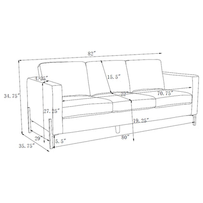 Tilly 3-piece Upholstered Track Arms Sofa Set Sage