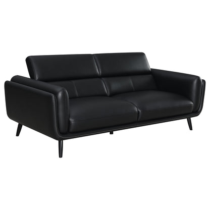 Shania 3-piece Track Arms Living Room Set Black