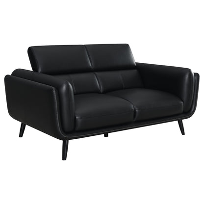 Shania 3-piece Track Arms Living Room Set Black