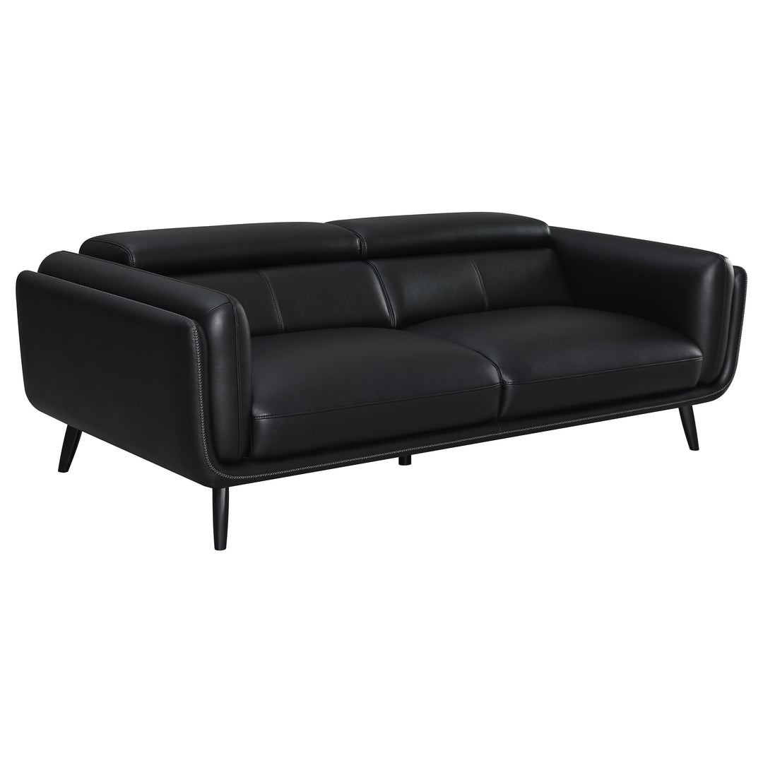 Shania Track Arms Sofa with Tapered Legs Black