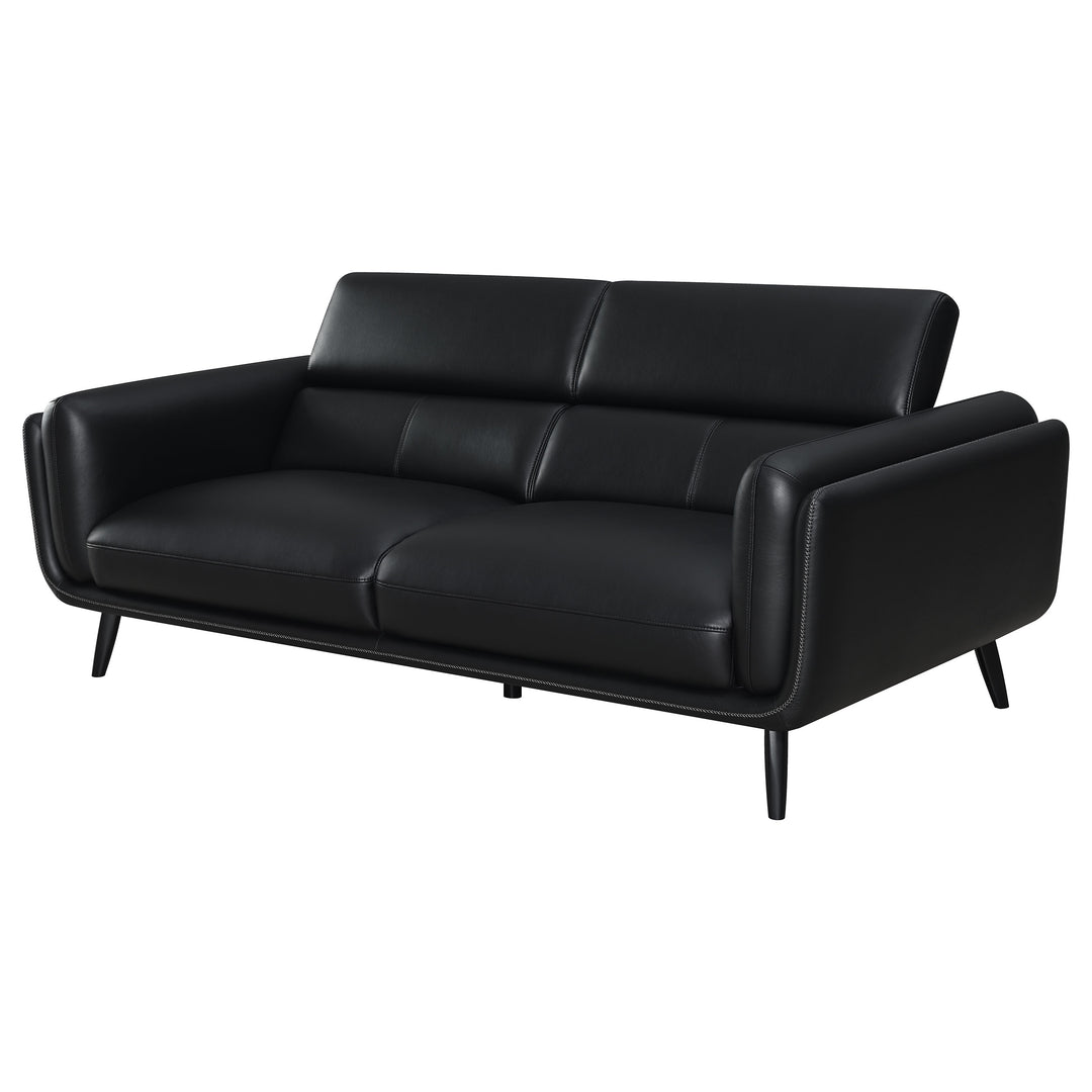 Shania Track Arms Sofa with Tapered Legs Black