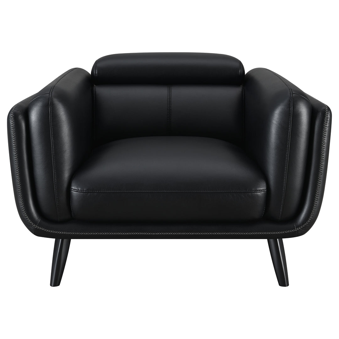 Shania Track Arms Chair with Tapered Legs Black