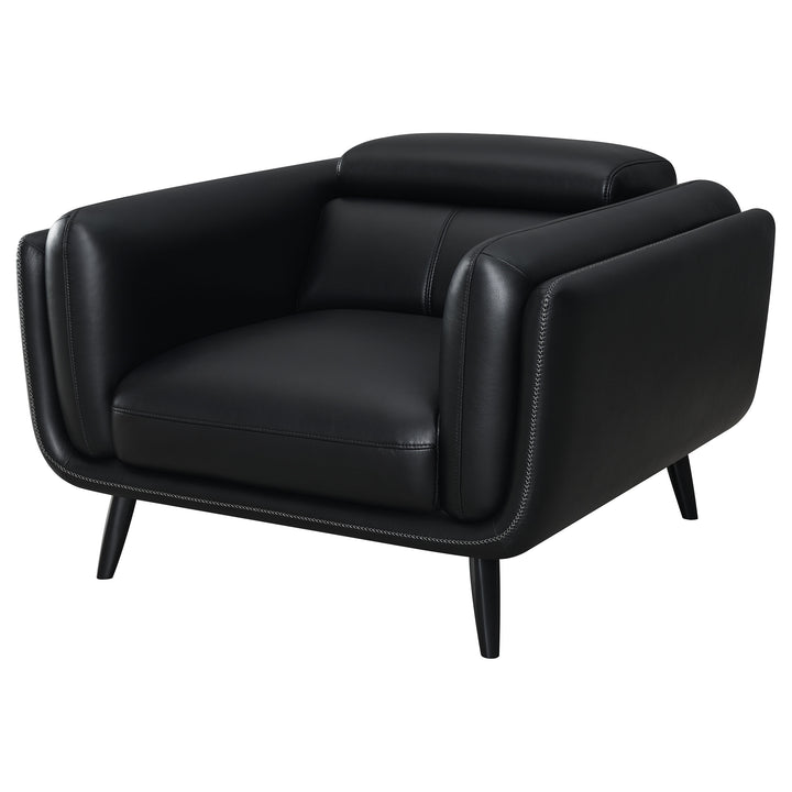 Shania Track Arms Chair with Tapered Legs Black