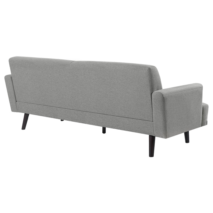 Blake Upholstered Sofa with Track Arms Sharkskin and Dark Brown