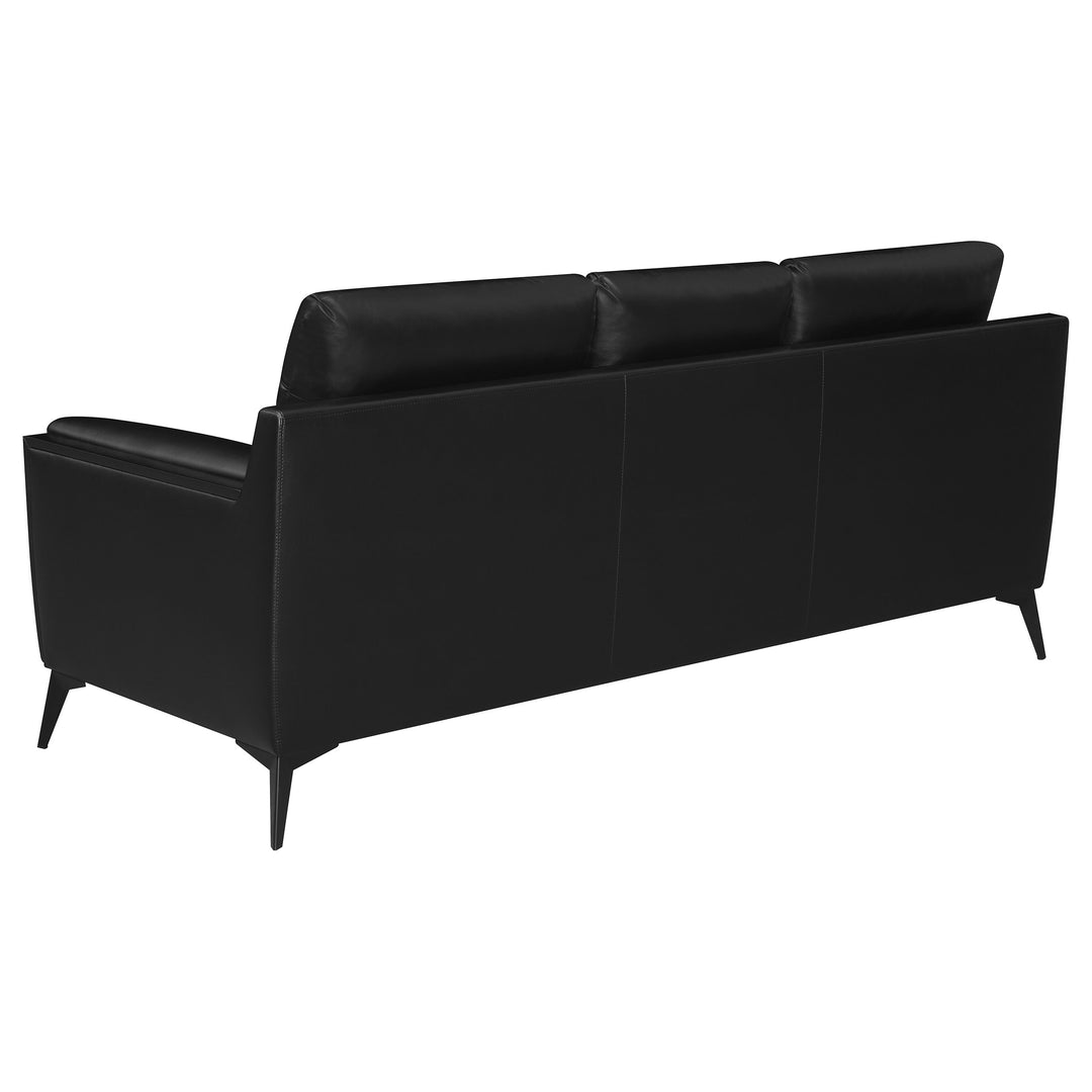 Moira Upholstered Tufted Living Room Set with Track Arms Black