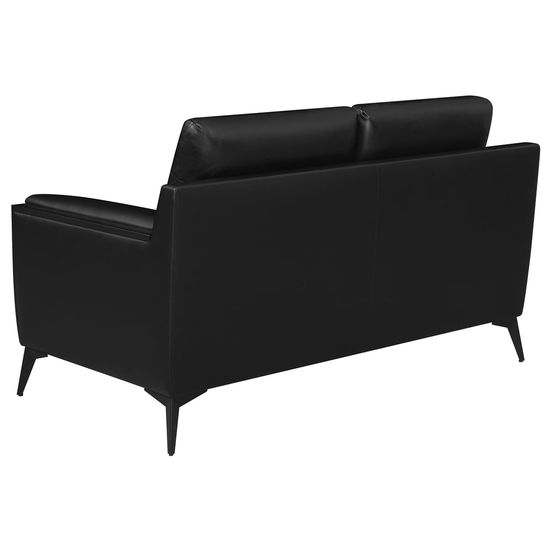 Moira Upholstered Tufted Loveseat with Track Arms Black