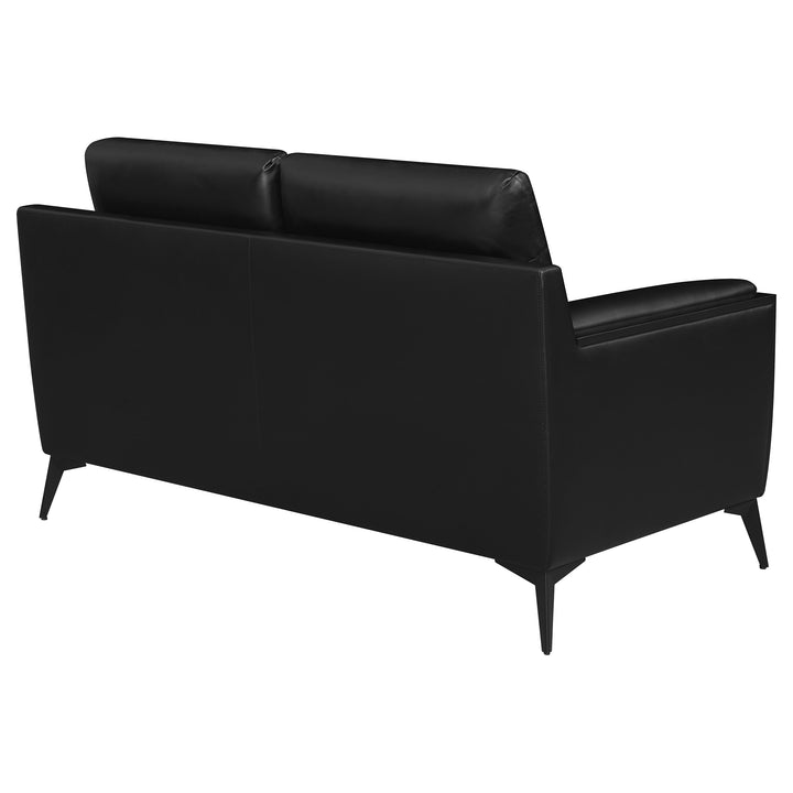 Moira Upholstered Tufted Loveseat with Track Arms Black