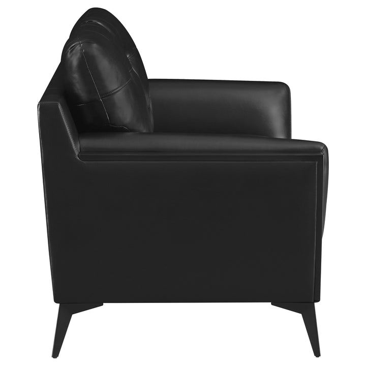 Moira Upholstered Tufted Loveseat with Track Arms Black