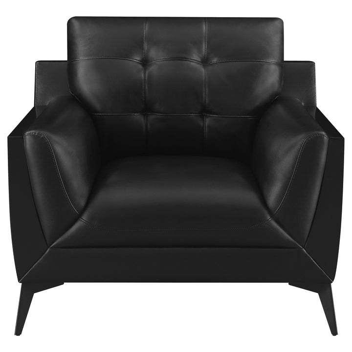 Moira Upholstered Tufted Chair with Track Arms Black