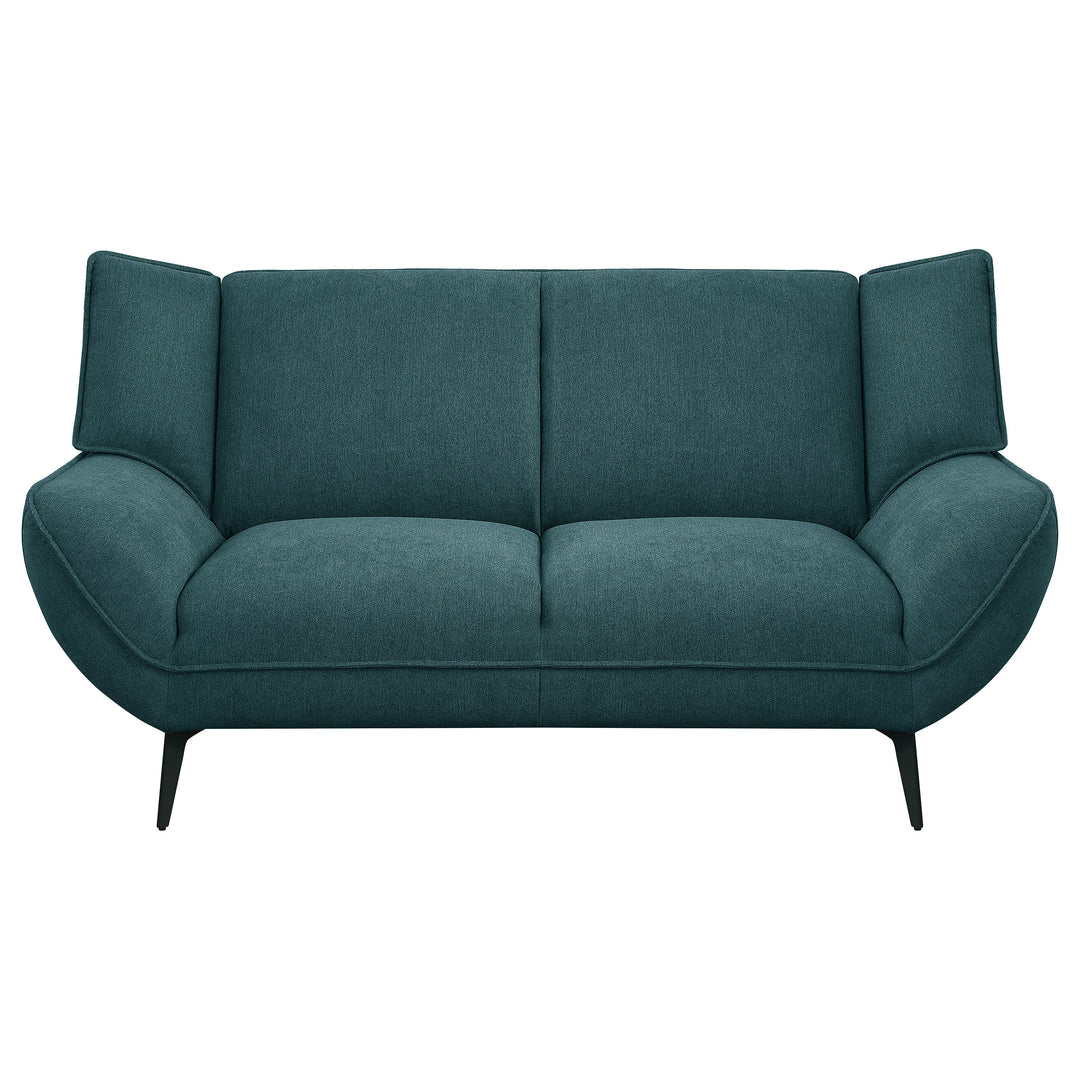 Acton 2-piece Upholstered Flared Arm Sofa Set Teal Blue