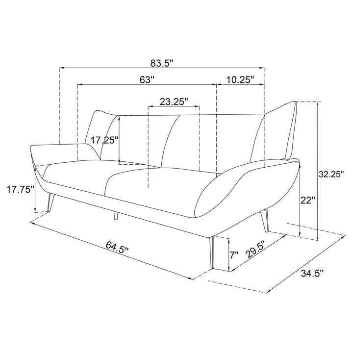 Acton 2-piece Upholstered Flared Arm Sofa Set Teal Blue