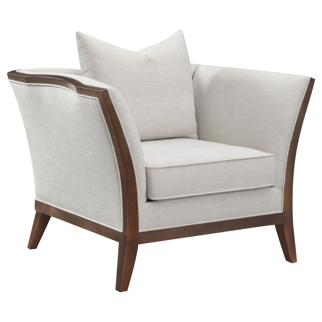 Lorraine Upholstered Chair with Flared Arms Beige