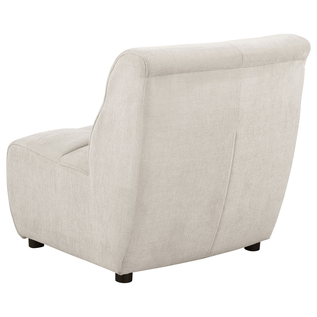 Charlotte Upholstered Curved Armless Chair Ivory