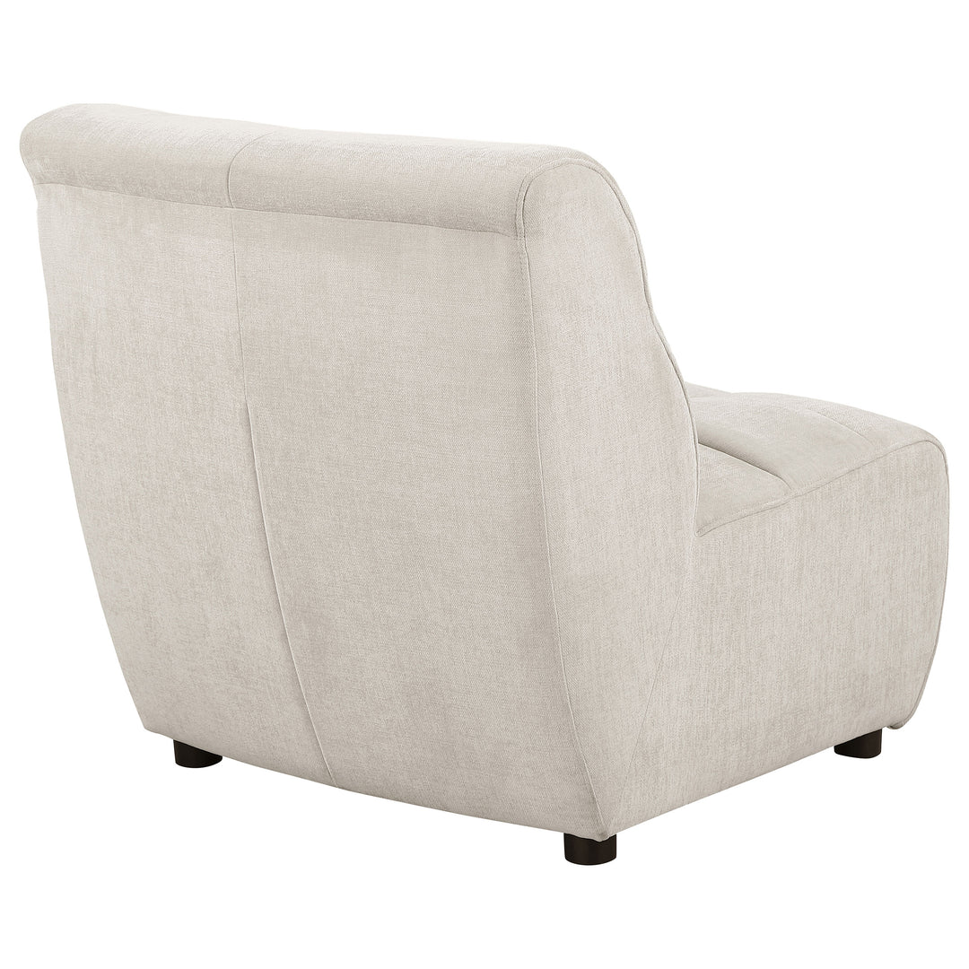 Charlotte Upholstered Curved Armless Chair Ivory