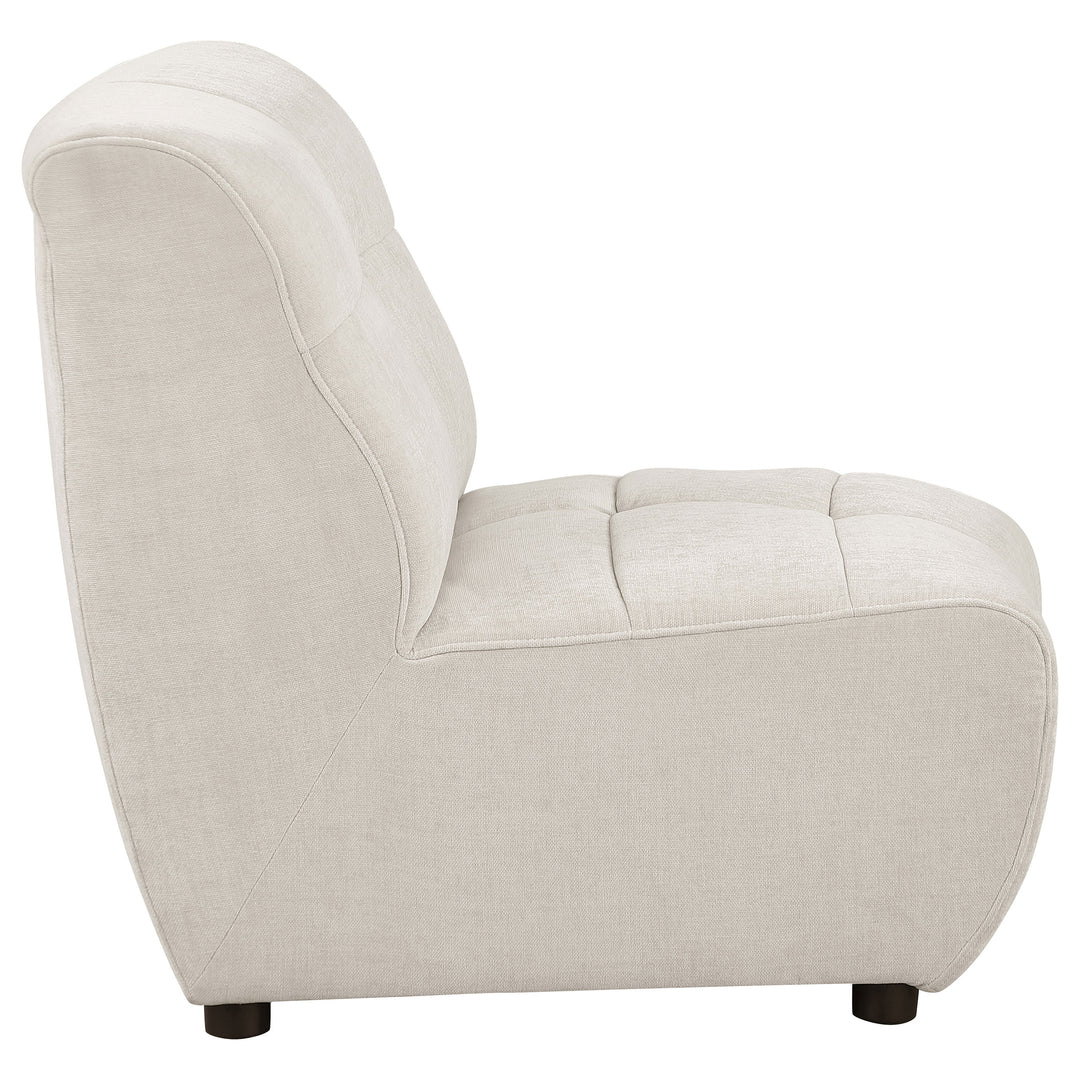 Charlotte Upholstered Curved Armless Chair Ivory