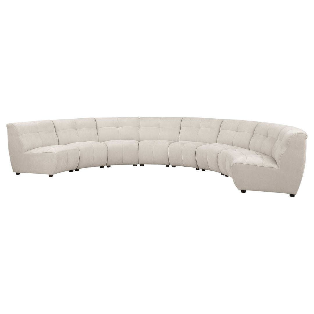 Charlotte 8-piece Upholstered Curved Modular Sectional Sofa Ivory