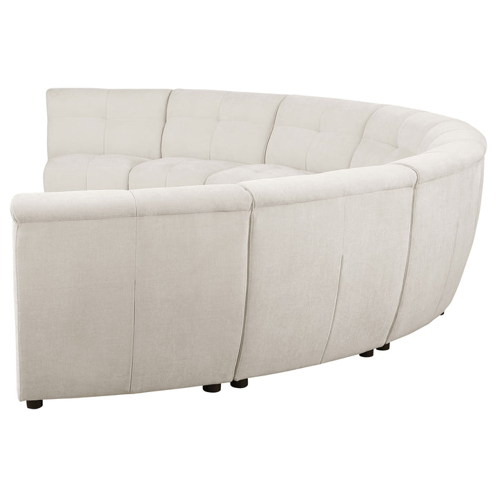 Charlotte 8-piece Upholstered Curved Modular Sectional Sofa Ivory