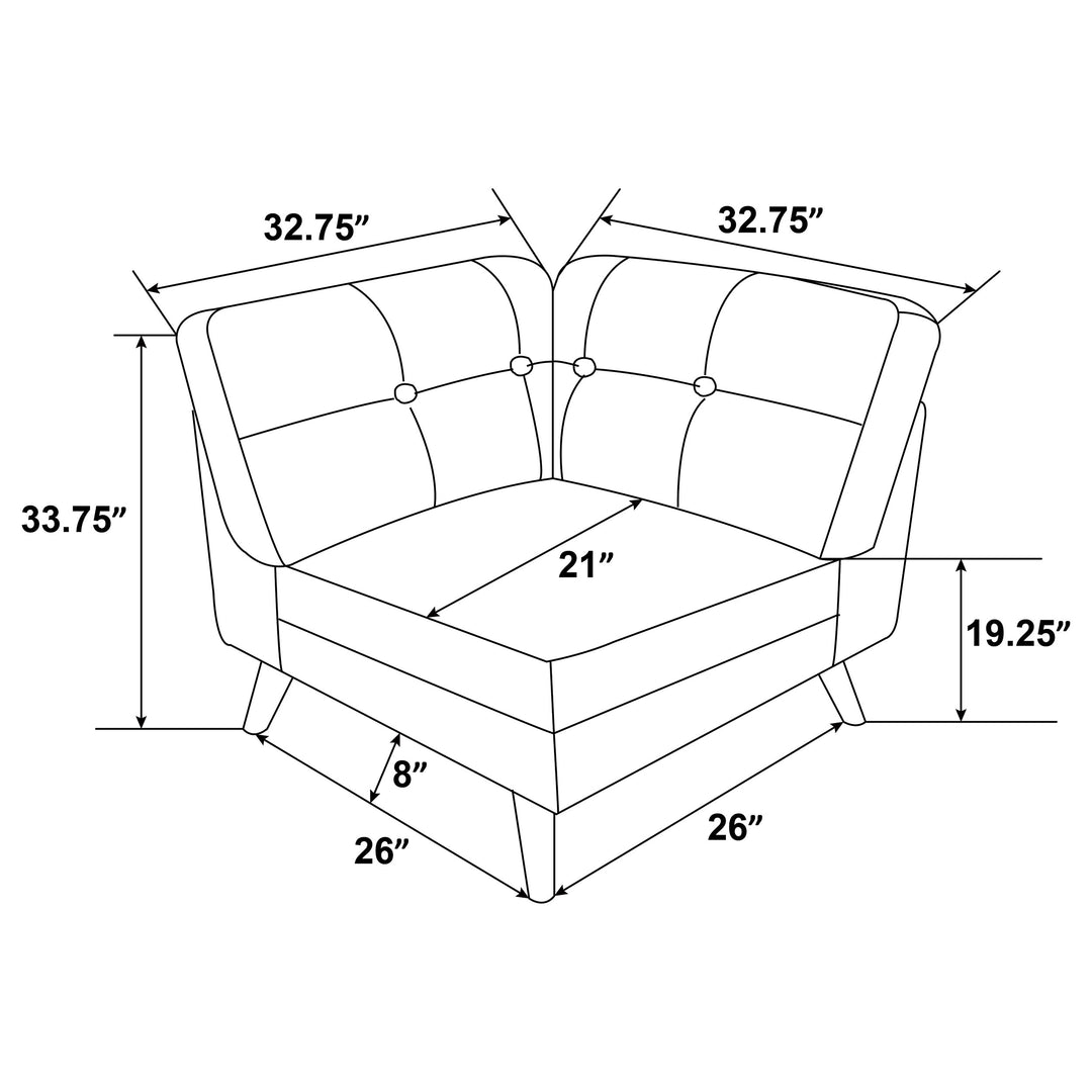 Churchill Button Tufted Corner Sofa Grey