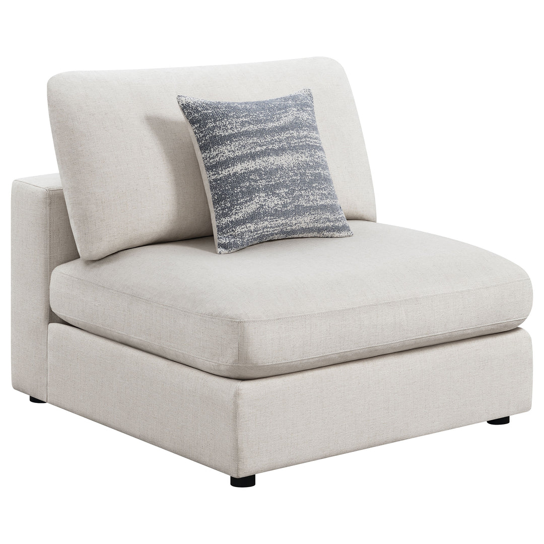 Serene Upholstered Armless Chair Beige