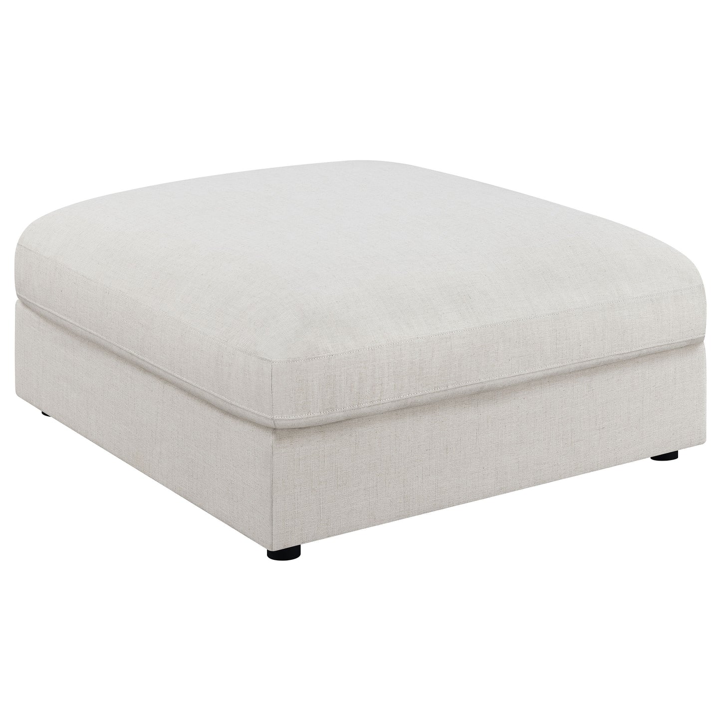 Serene Upholstered Rectangular Ottoman Beige