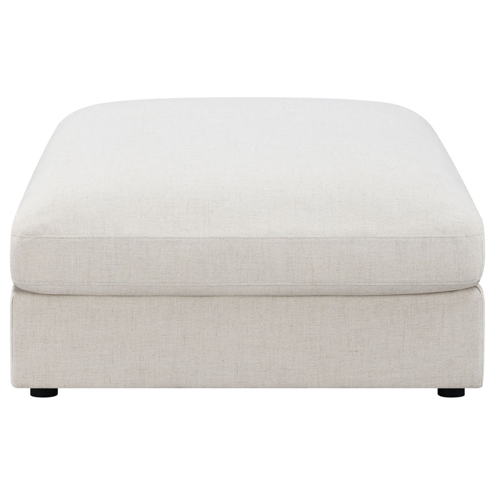 Serene Upholstered Rectangular Ottoman Beige