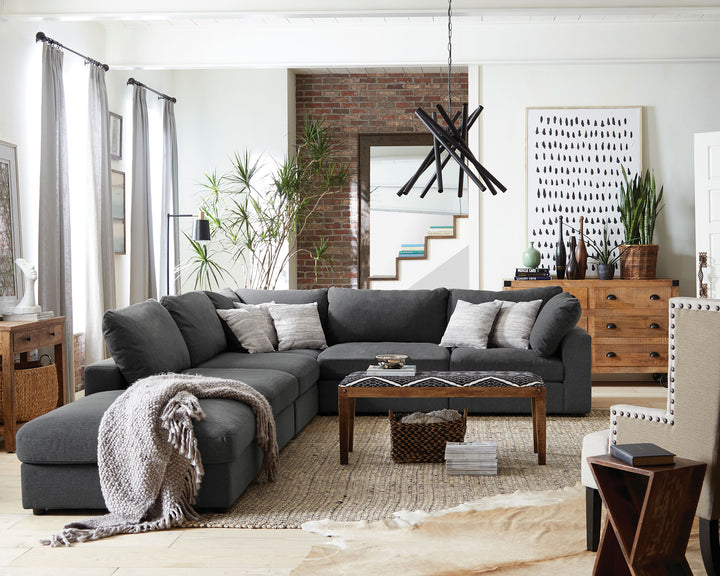 Serene 4-piece Upholstered Modular Sectional Charcoal