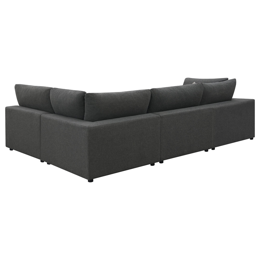 Serene 4-piece Upholstered Modular Sectional Charcoal