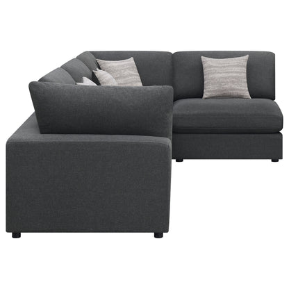 Serene 4-piece Upholstered Modular Sectional Charcoal