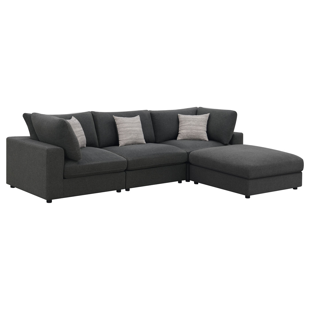 Serene 4-piece Upholstered Modular Sectional Charcoal