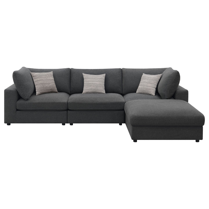 Serene 4-piece Upholstered Modular Sectional Charcoal