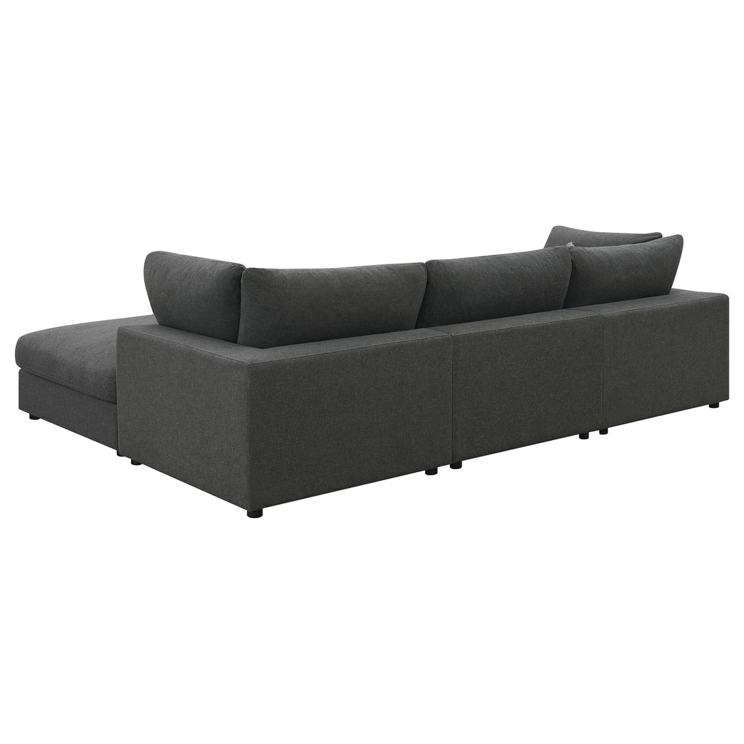 Serene 4-piece Upholstered Modular Sectional Charcoal